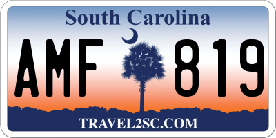 SC license plate AMF819