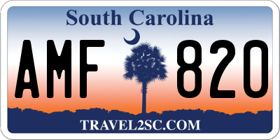 SC license plate AMF820