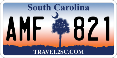 SC license plate AMF821