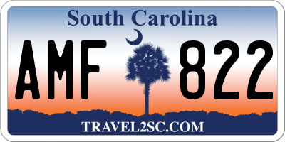 SC license plate AMF822