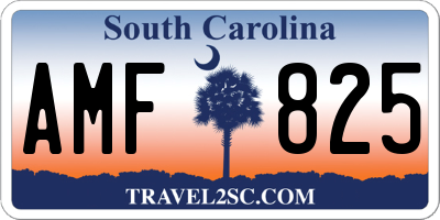 SC license plate AMF825