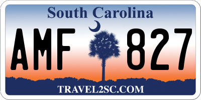 SC license plate AMF827