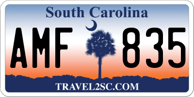 SC license plate AMF835