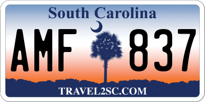 SC license plate AMF837