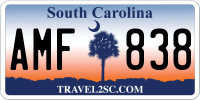 SC license plate AMF838
