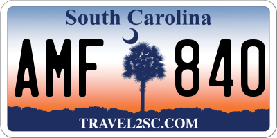 SC license plate AMF840