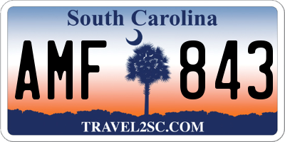 SC license plate AMF843