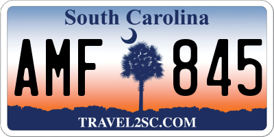 SC license plate AMF845