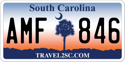 SC license plate AMF846