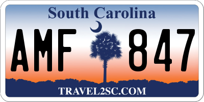 SC license plate AMF847