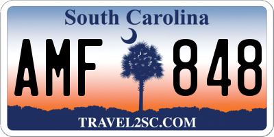 SC license plate AMF848