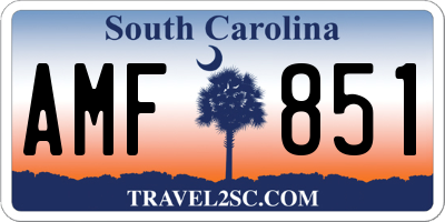SC license plate AMF851