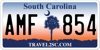 SC license plate AMF854