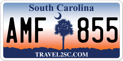 SC license plate AMF855