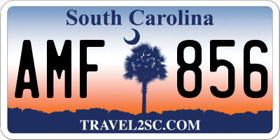 SC license plate AMF856
