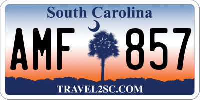 SC license plate AMF857