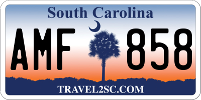 SC license plate AMF858