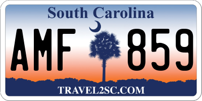 SC license plate AMF859