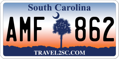 SC license plate AMF862