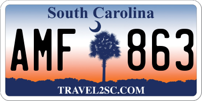 SC license plate AMF863