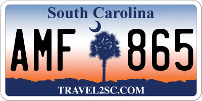 SC license plate AMF865