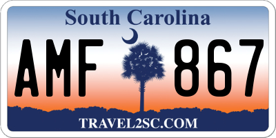 SC license plate AMF867