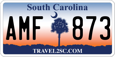 SC license plate AMF873