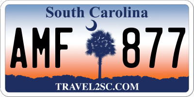 SC license plate AMF877