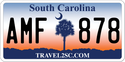 SC license plate AMF878