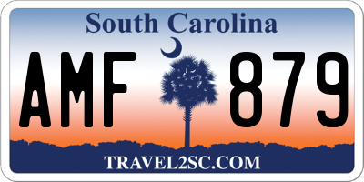 SC license plate AMF879