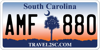 SC license plate AMF880