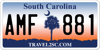 SC license plate AMF881