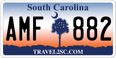 SC license plate AMF882