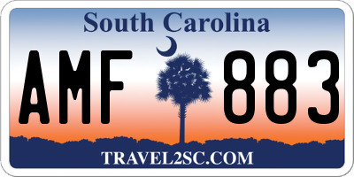 SC license plate AMF883