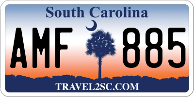 SC license plate AMF885