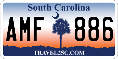 SC license plate AMF886