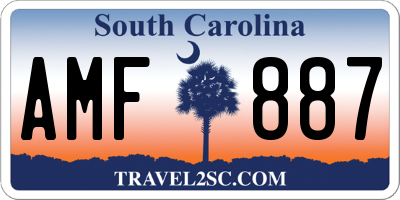 SC license plate AMF887