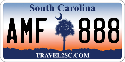 SC license plate AMF888