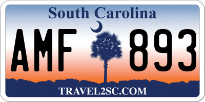 SC license plate AMF893