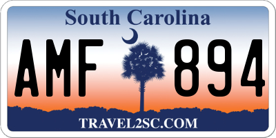 SC license plate AMF894