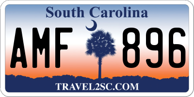 SC license plate AMF896