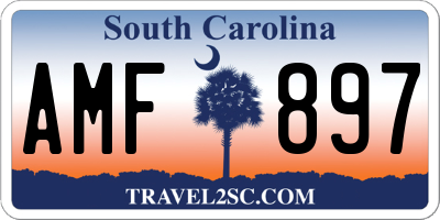 SC license plate AMF897