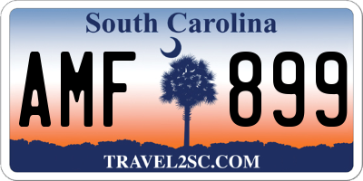 SC license plate AMF899
