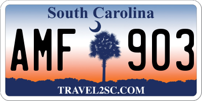 SC license plate AMF903