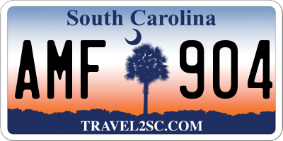 SC license plate AMF904