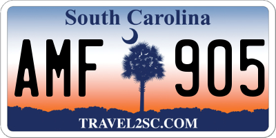 SC license plate AMF905