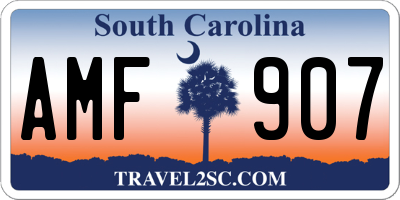 SC license plate AMF907