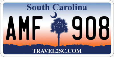 SC license plate AMF908