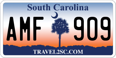 SC license plate AMF909