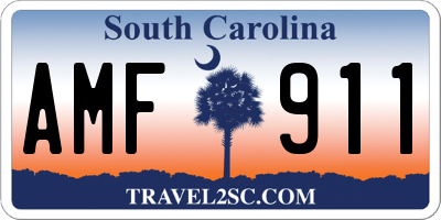 SC license plate AMF911